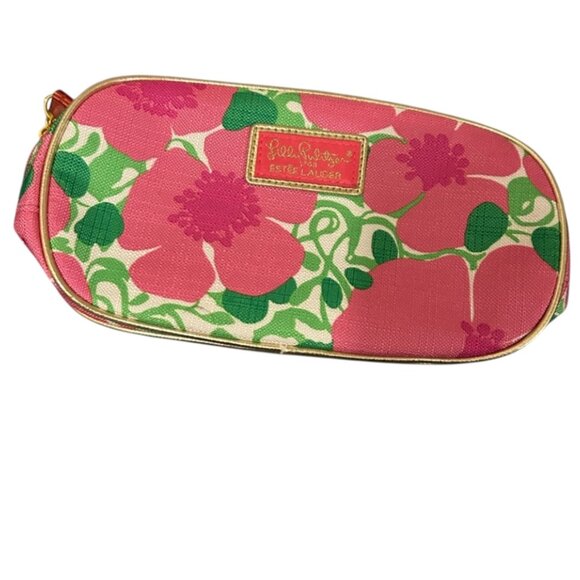 Lilly Pulitzer x Estée Lauder Floral Cosmetic Makeup Bag – Pink & Green Pouch - Picture 1 of 6